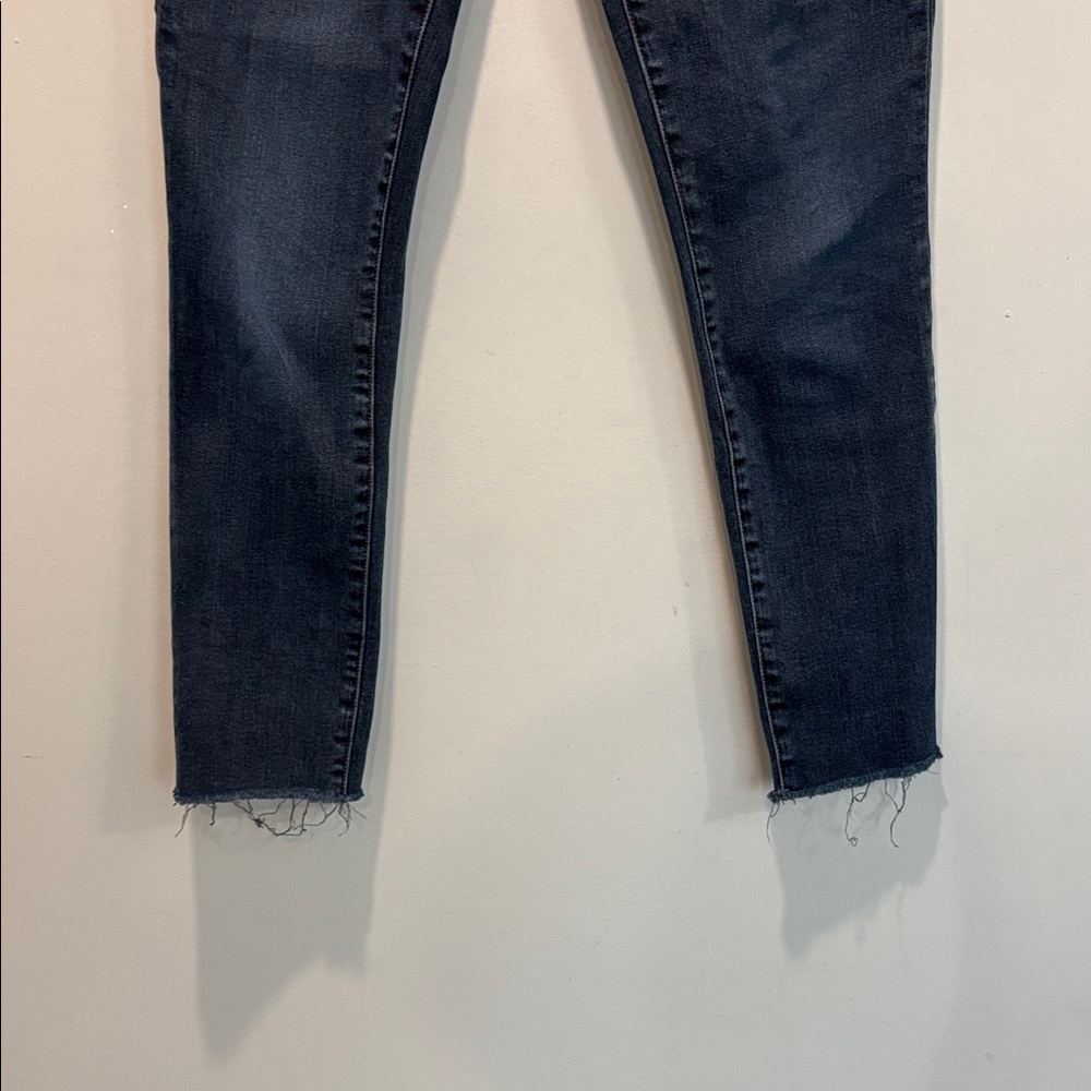 Veronica Beard Debbie High-Rise Skinny Jeans Button Fly Dark Wash Raw Hem 27 - Picture 4 of 15